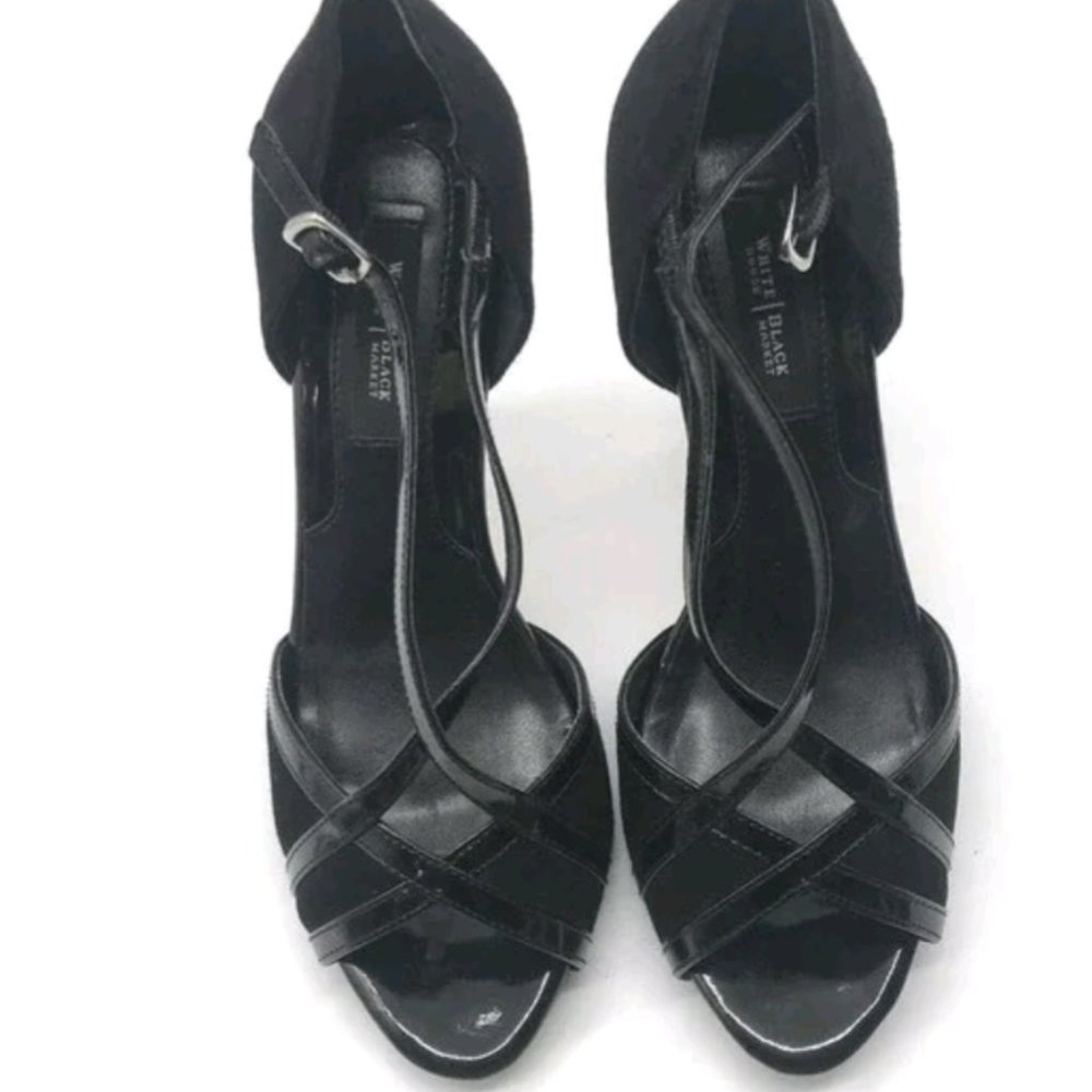 Peep toe strappy heels